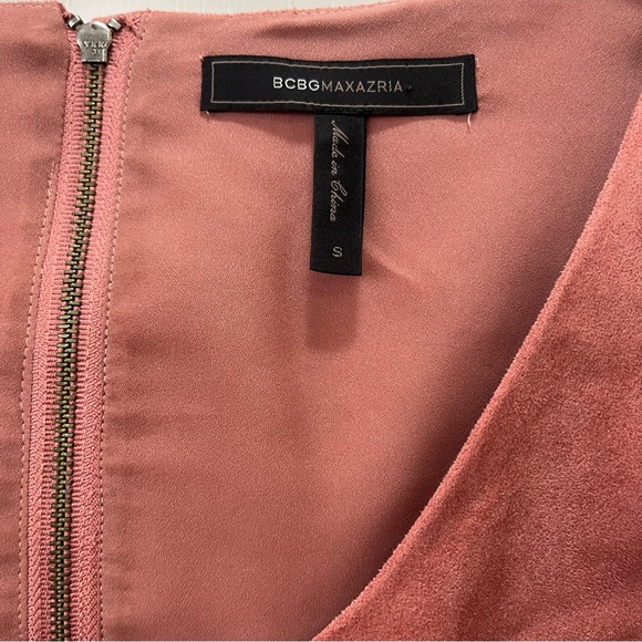 BCBG Cladiana Vegan Suede Peplum Top - Picture 5 of 11